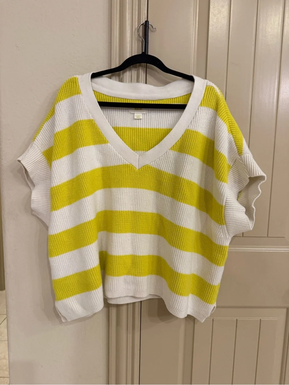 Maeve by Anthropologie oversized Striped V-Neck Sweater size XXS